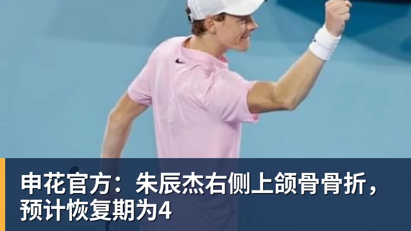 申花官方:朱辰杰右侧上颌骨骨折,预计恢复期为4